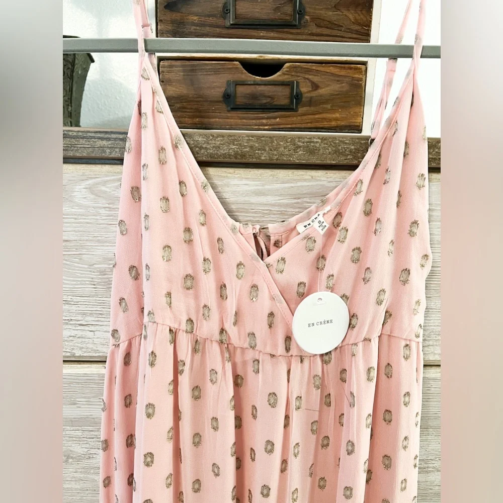 Red Dress Pink And Gold Print Maxi Dress Women’s Small - Picture 6 of 9